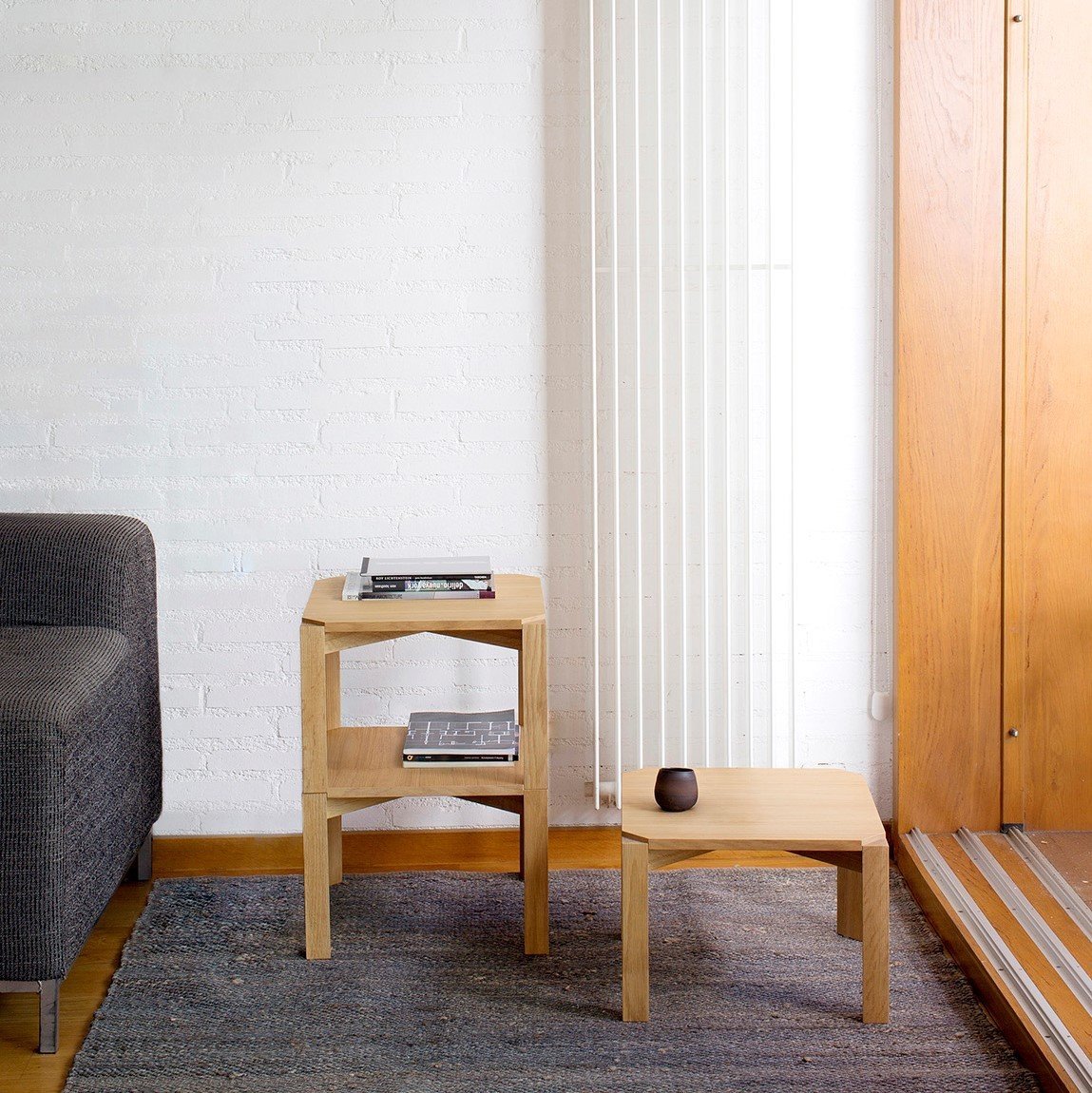 Stackable oak side table MMS - Mobles 114 - The Cool Republic