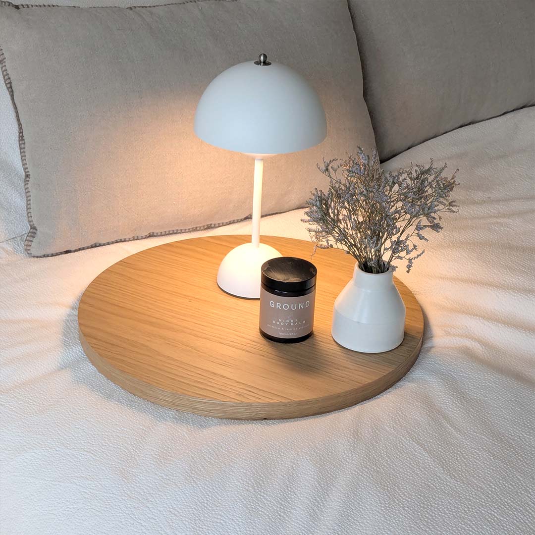 Table d'appoint en chêne et blanche 42 cm Batea - Woodendot - The Cool Republic