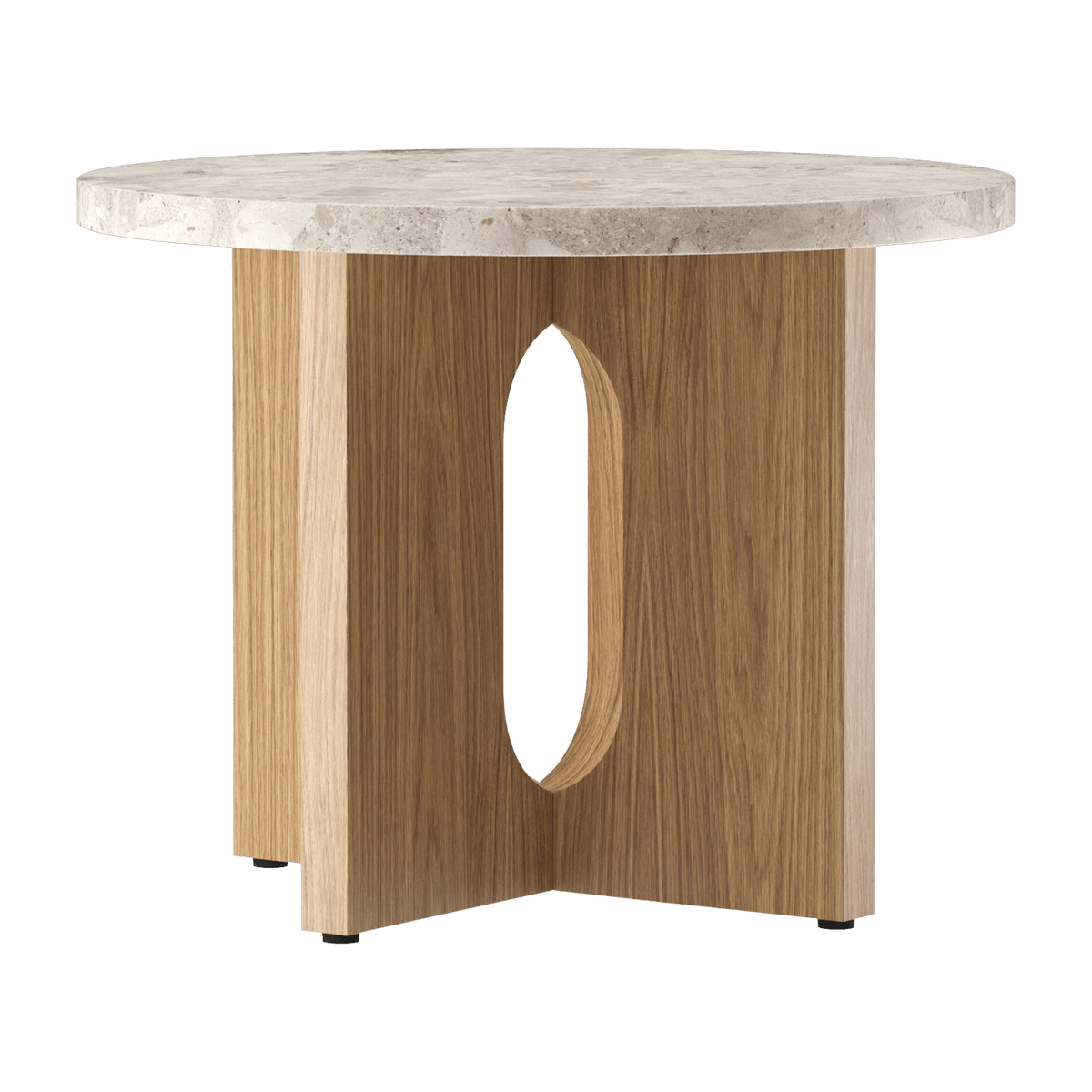Table d'appoint en chêne et marbre kunis breccia 40 x 50 cm Androgyne - Audo - The Cool Republic