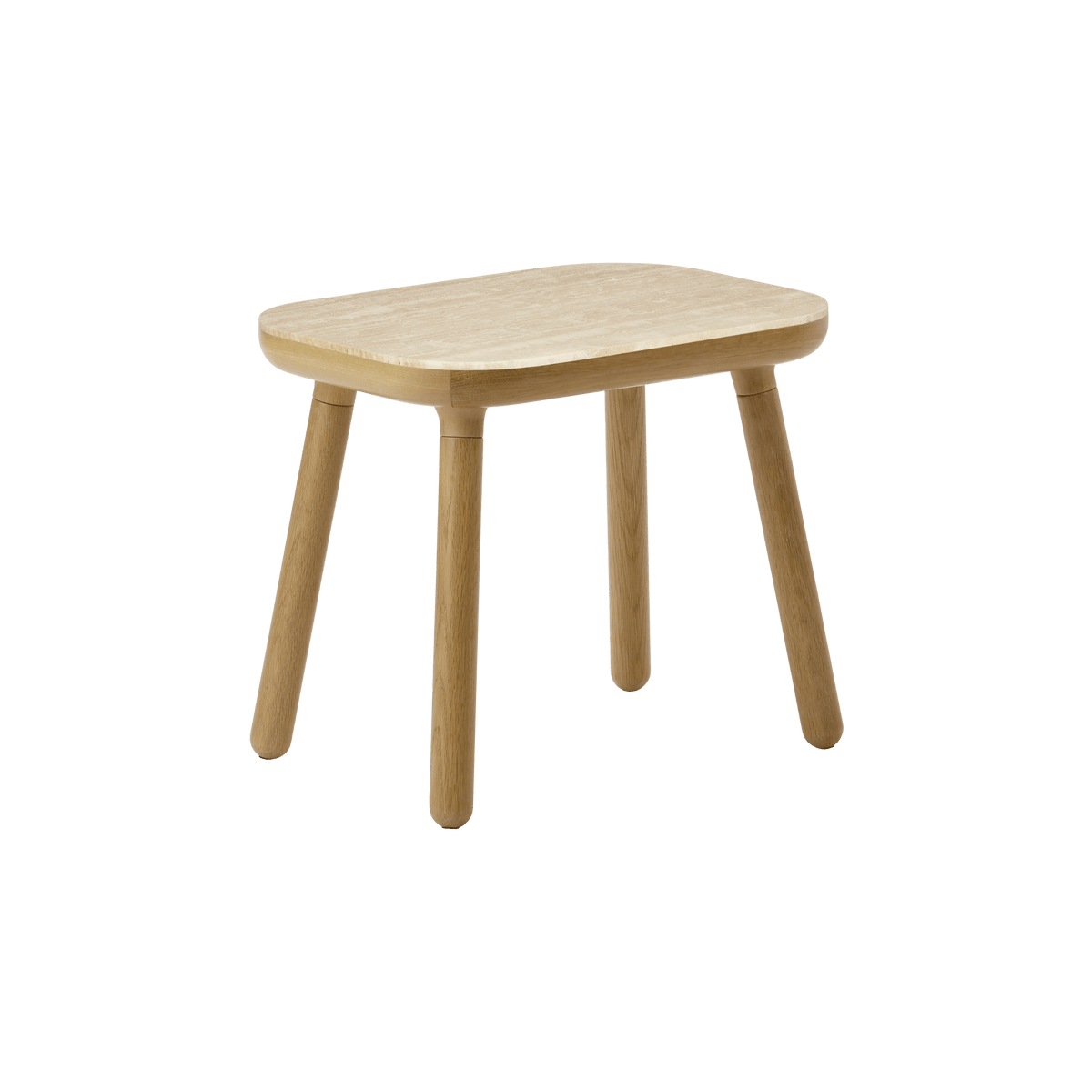 Table d'appoint en chêne et travertin 35x50x43cm Paff - Umage - The Cool Republic