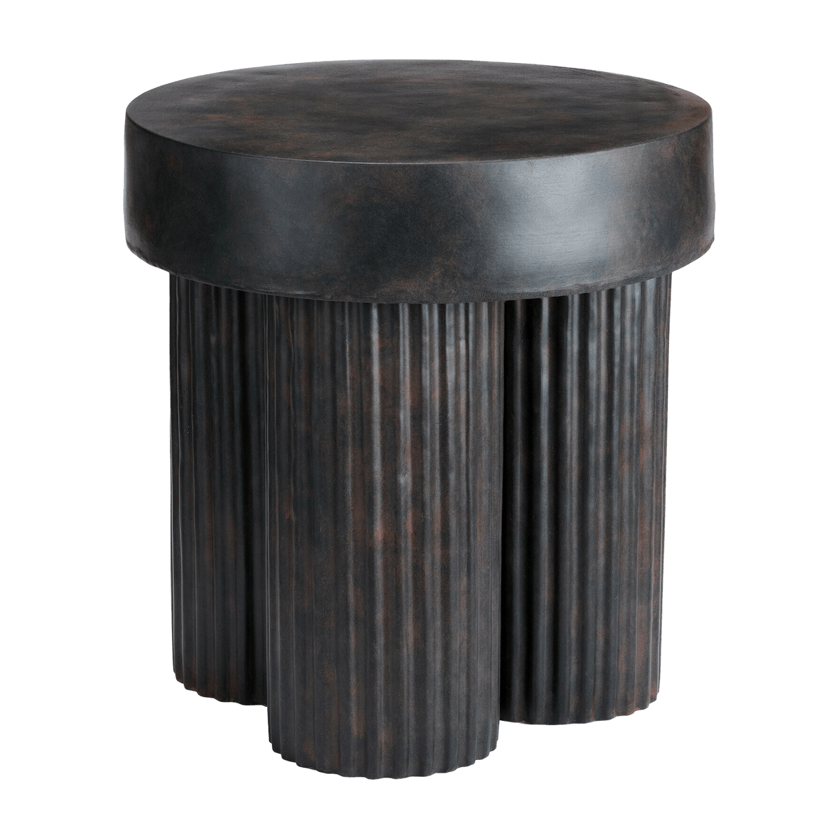 Table d'appoint en fibre de béton marron sur aluminium moulé 45 cm Gear - NORR11 - The Cool Republic