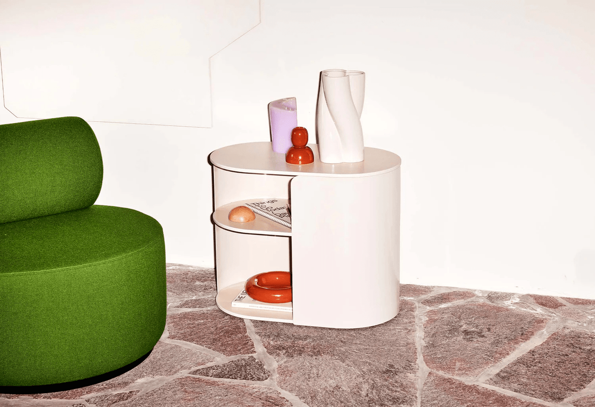 Table d'appoint en frêne beige et acier beige 63,5x36,5x52cm Plateau - Fest Amsterdam - The Cool Republic