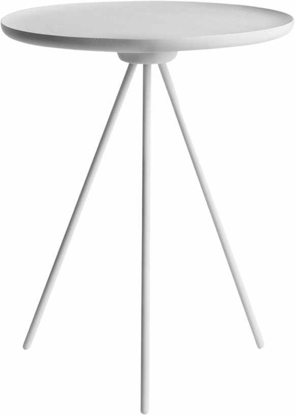 Table d'appoint en frêne blanc et piètement blanc 51 cm Key - Hem - The Cool Republic