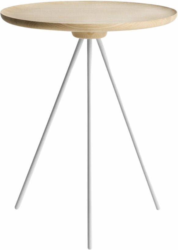 Table d'appoint en frêne et piètement blanc 51 cm Key - Hem - The Cool Republic