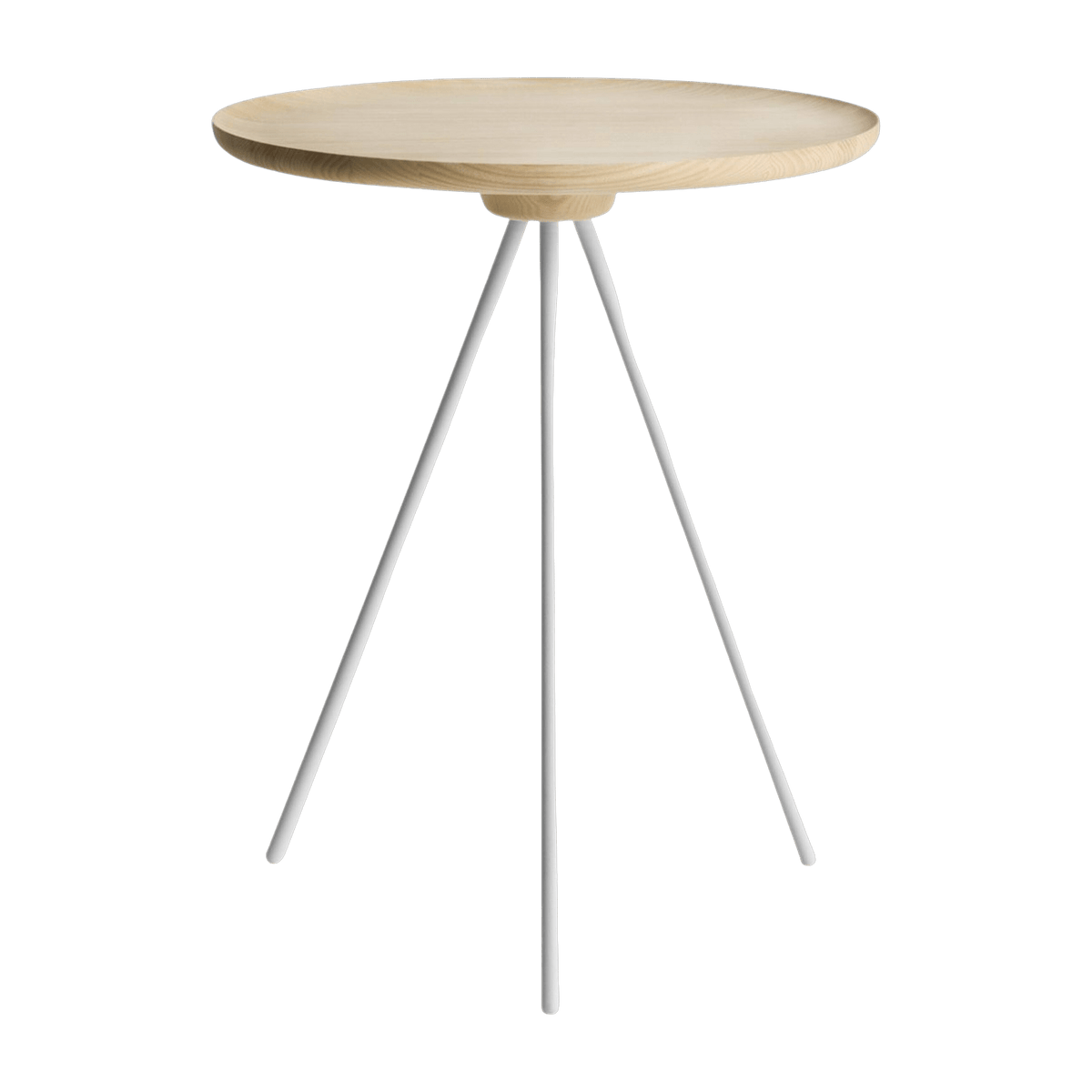Table d'appoint en frêne et piètement blanc 51 cm Key - Hem - The Cool Republic