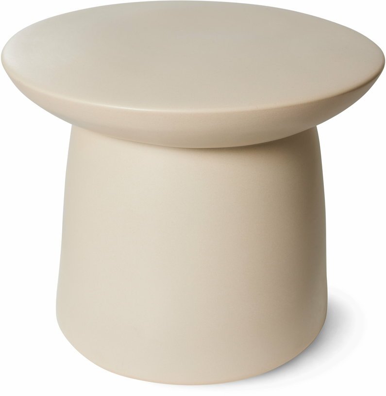 Table d'appoint en grès beige 46 x 37cm Earthenware - HKliving - The Cool Republic