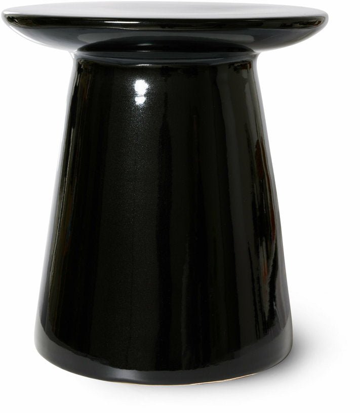 Table d'appoint en grès noir brillant - HKliving - The Cool Republic