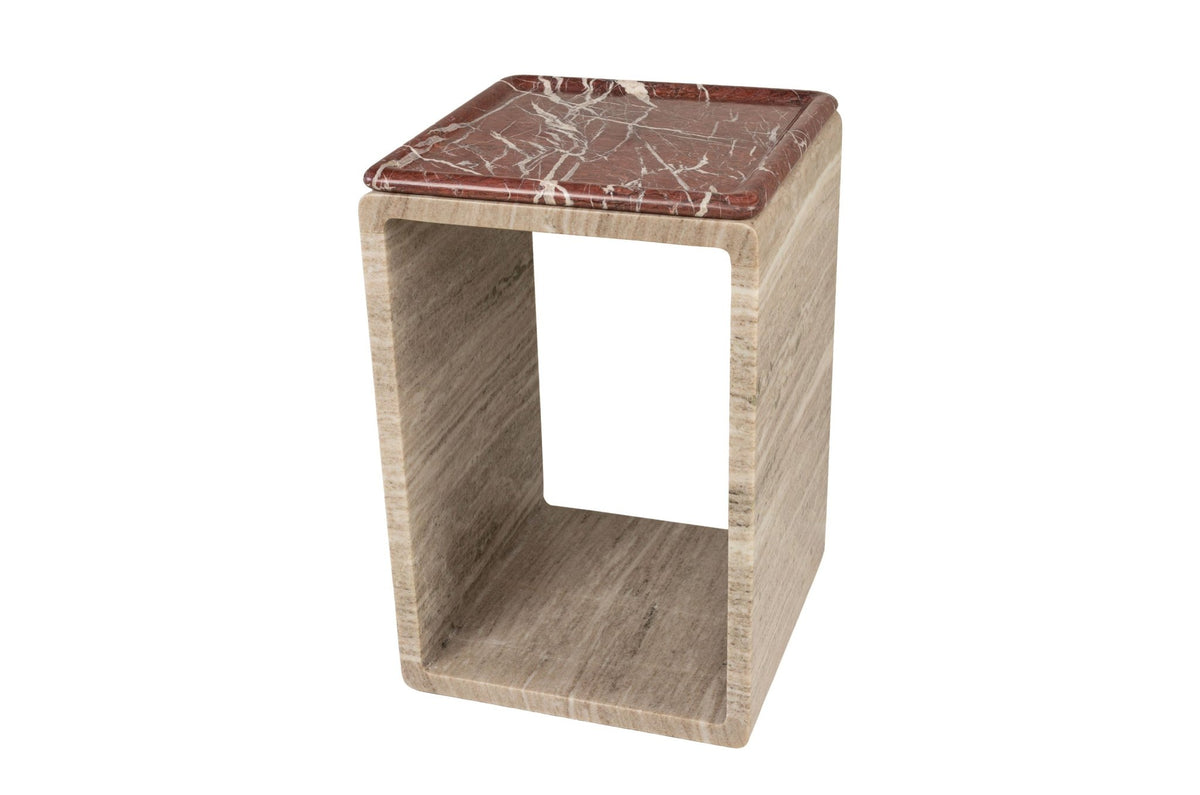 Table d'appoint en marbre beige 40x60cm Voya - Versmissen - The Cool Republic