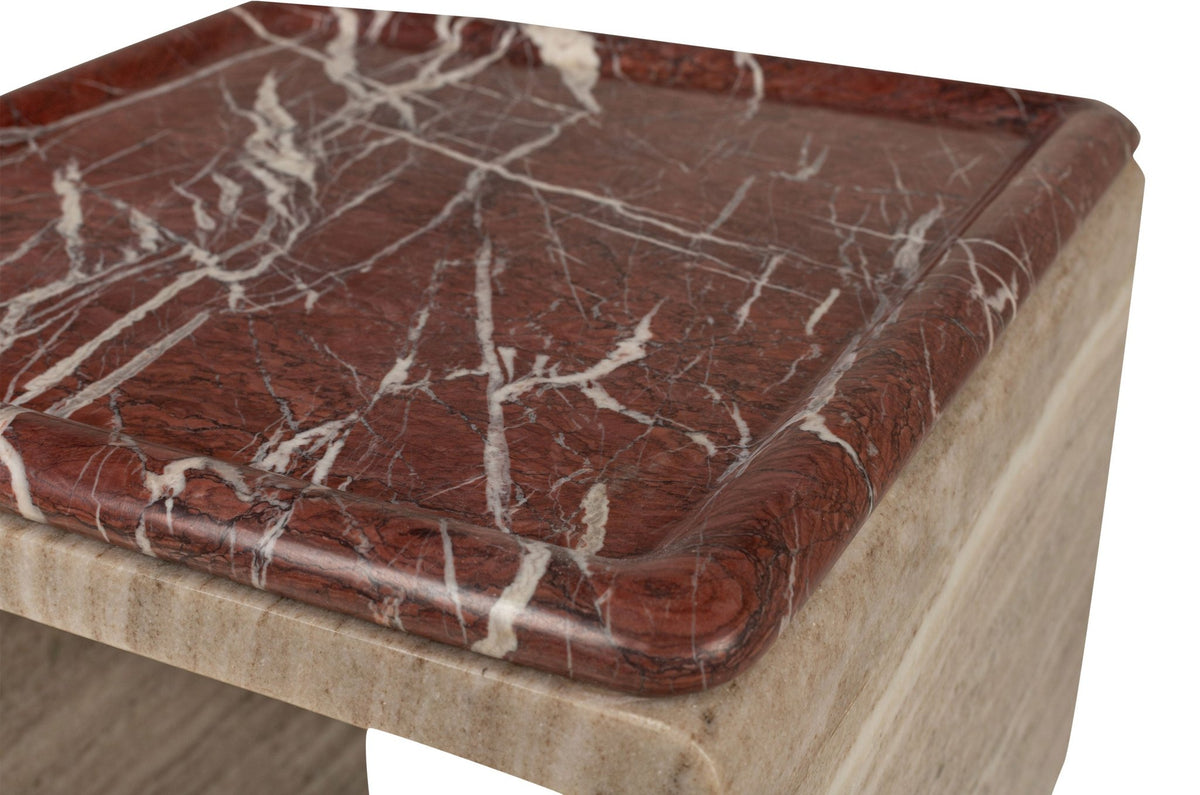 Table d'appoint en marbre beige 40x60cm Voya - Versmissen - The Cool Republic