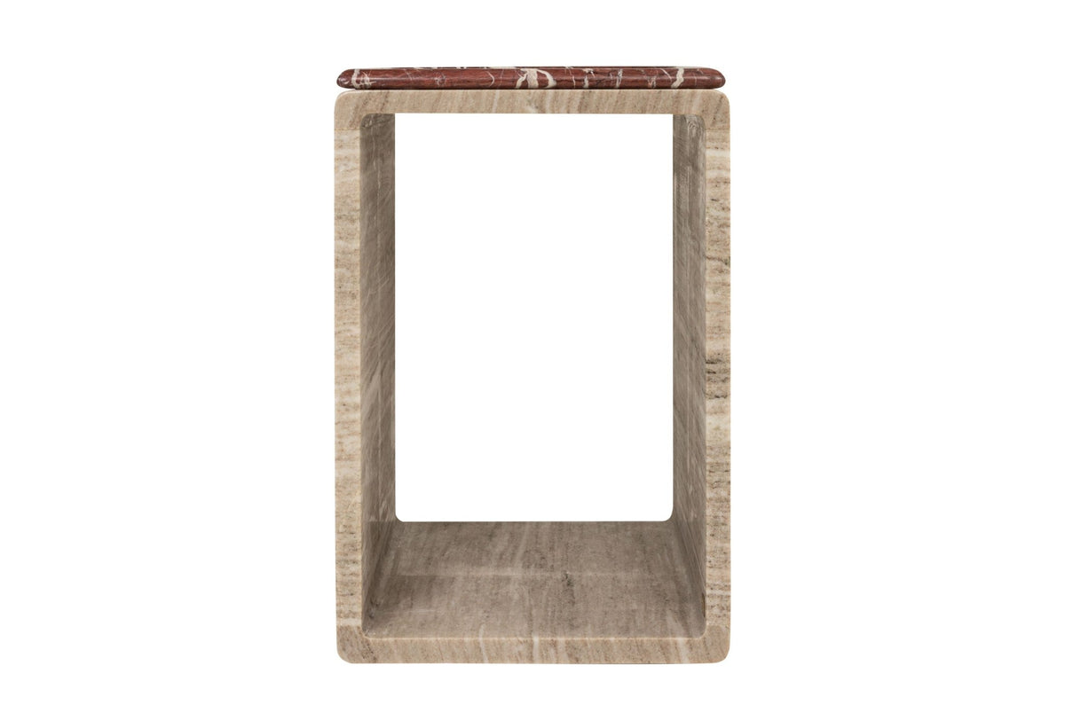Table d'appoint en marbre beige 40x60cm Voya - Versmissen - The Cool Republic