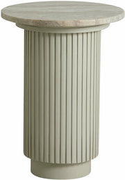 Table d'appoint en marbre et bois de manguier 40 cm blanc Erie - Nordal - The Cool Republic