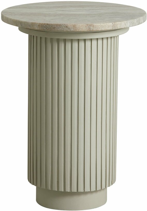 Table d'appoint en marbre et bois de manguier 40 cm blanc Erie - Nordal - The Cool Republic