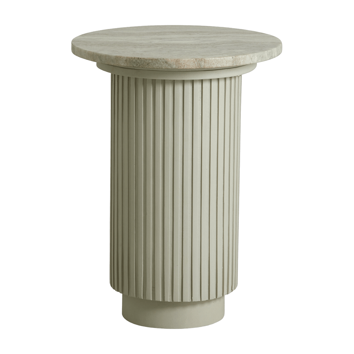 Side table in marbre and mango wood 40 cm white Erie - Nordal - The Cool Republic