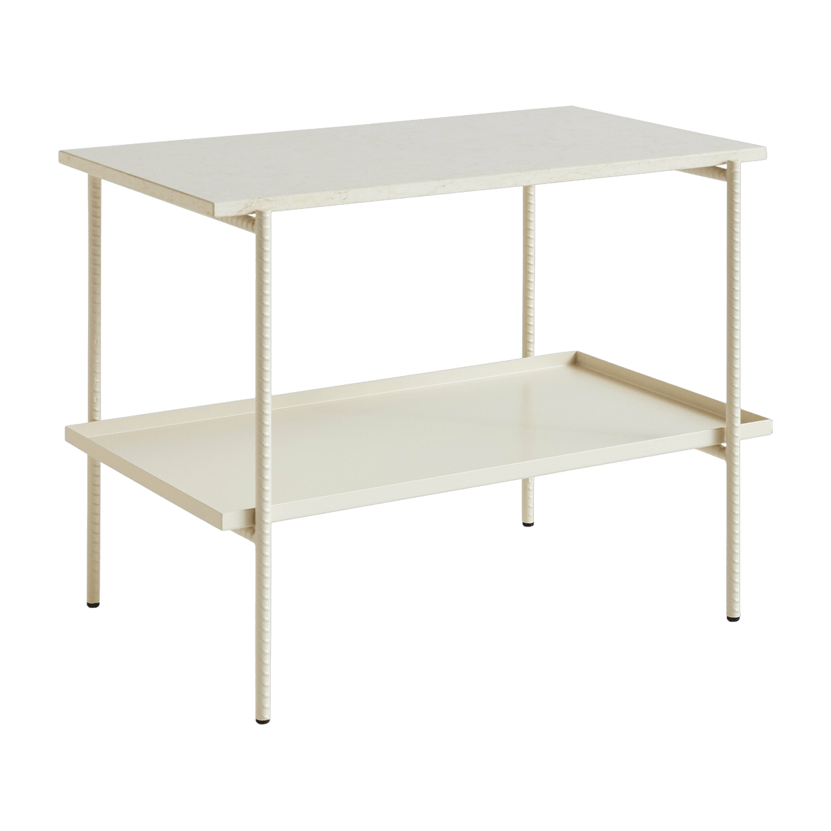 Table d'appoint en marbre et piètement en acier blanc 55 cm Rebar - Hay - The Cool Republic
