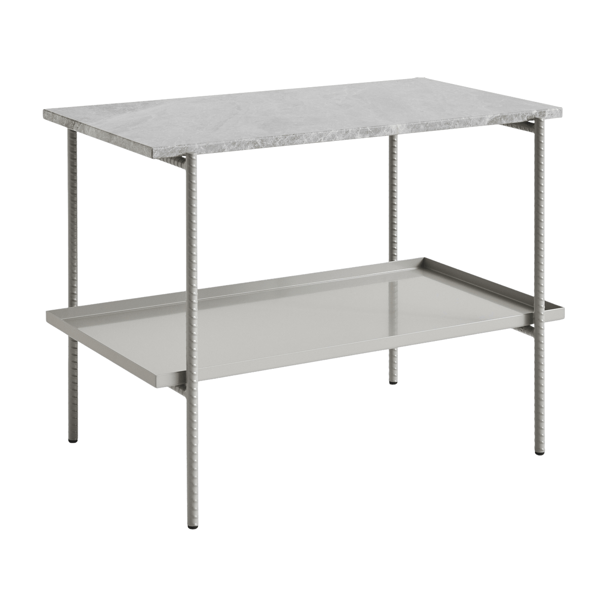 Table d'appoint en marbre et piètement en acier gris 55 cm Rebar - Hay - The Cool Republic