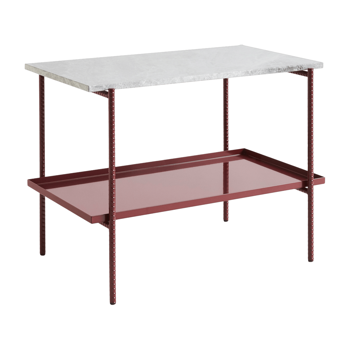 Table d'appoint en marbre et piètement en acier rouge 55 cm Rebar - Hay - The Cool Republic