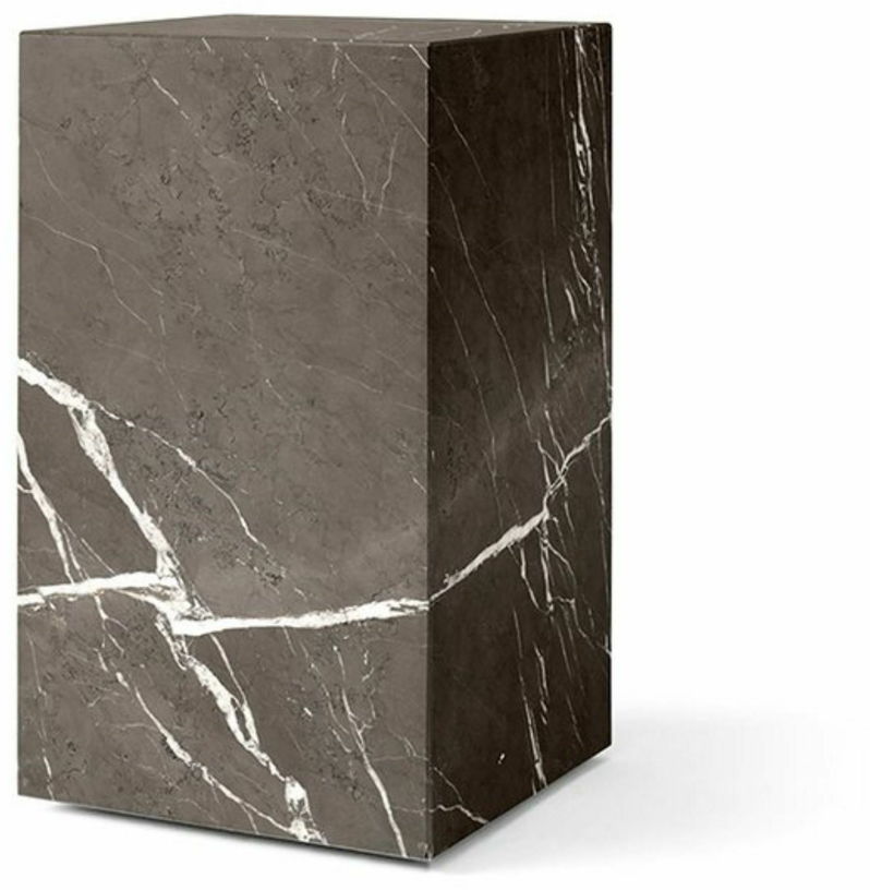 Table d'appoint en marbre gris 51 x 30 cm Plinth Tall - Audo - The Cool Republic