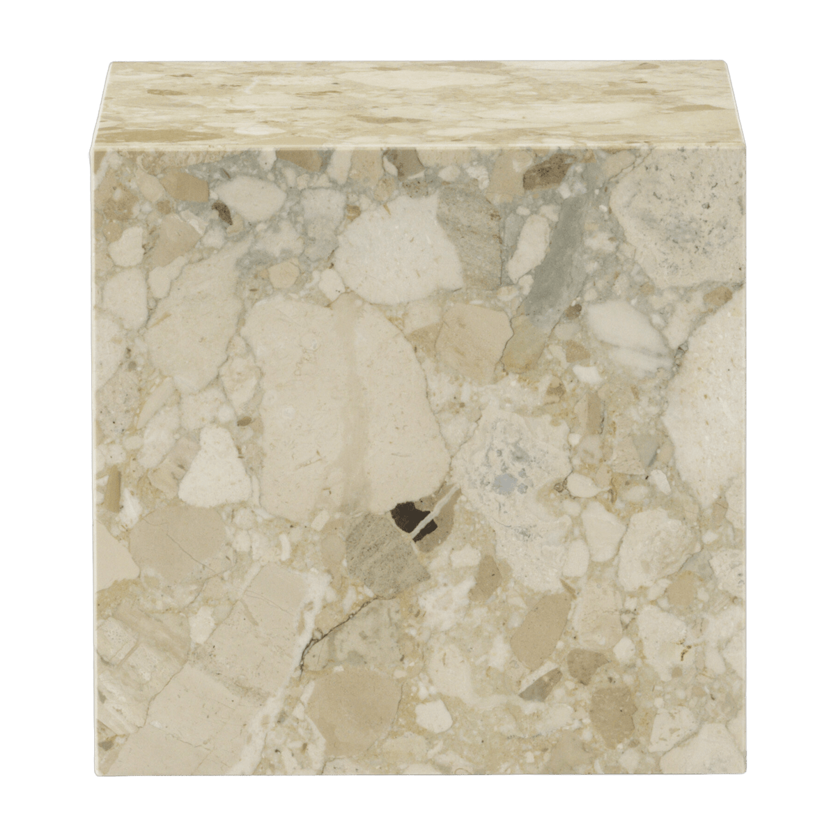 Table d'appoint en marbre kunis breccia 40 x 40 cm Plinth Cubic - Audo - The Cool Republic