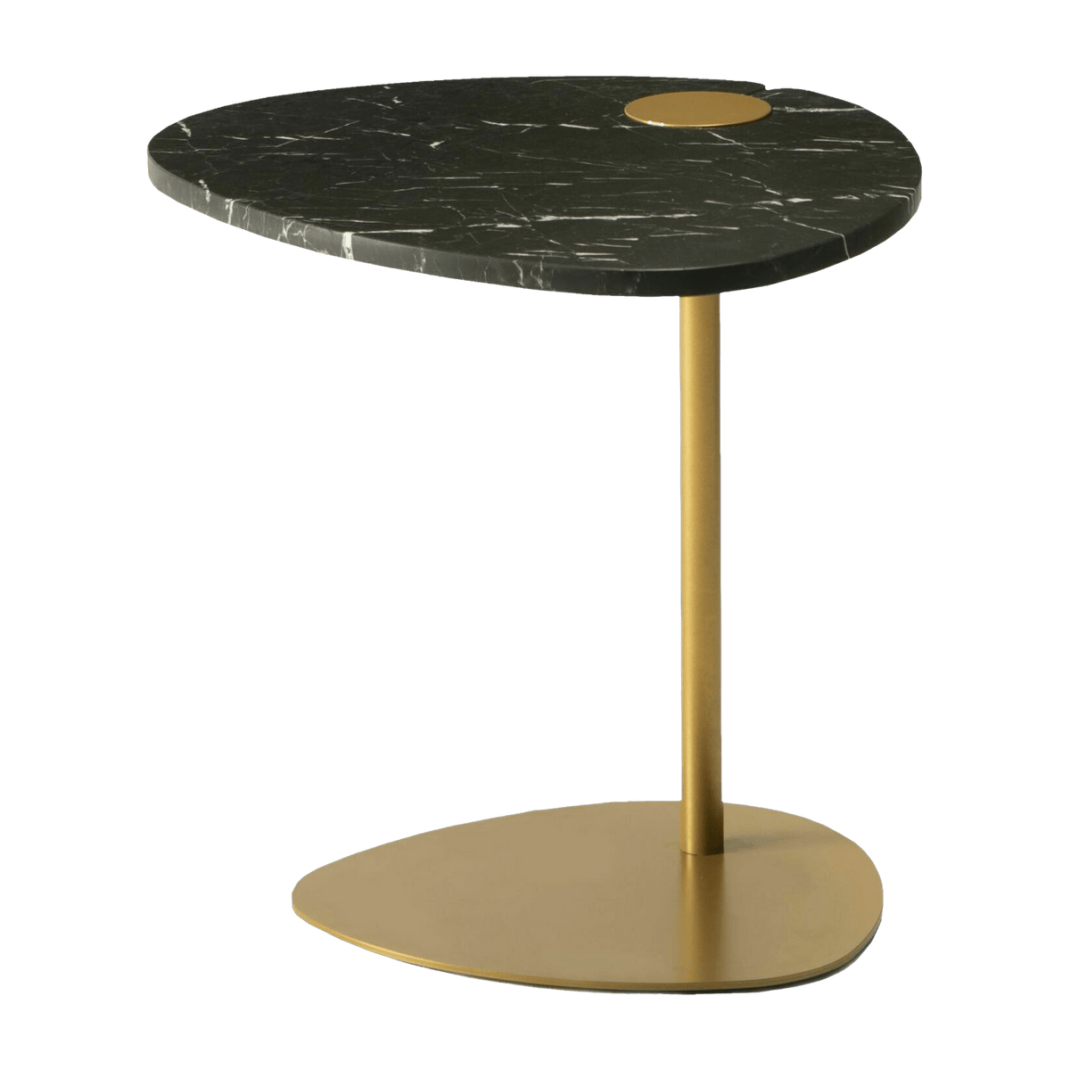 Table d'appoint en marbre noire et piétement doré Hug - Meme Design - The Cool Republic