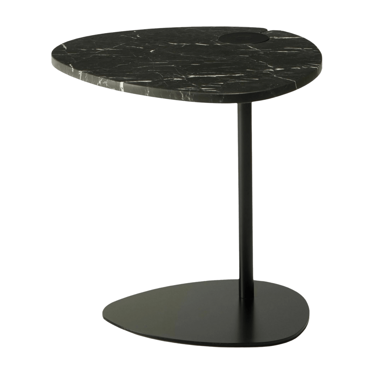 Table d'appoint en marbre noire et piétement noir Hug - Meme Design - The Cool Republic