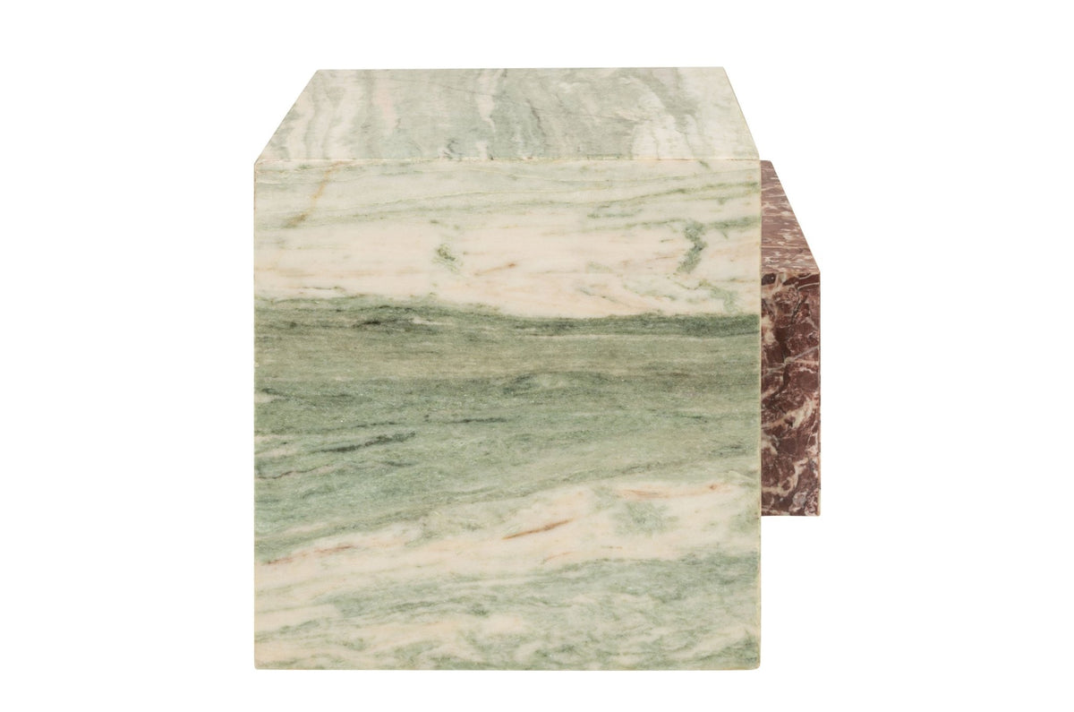 Table d'appoint en marbre vert et rose 45x41cm Blocq - Versmissen - The Cool Republic