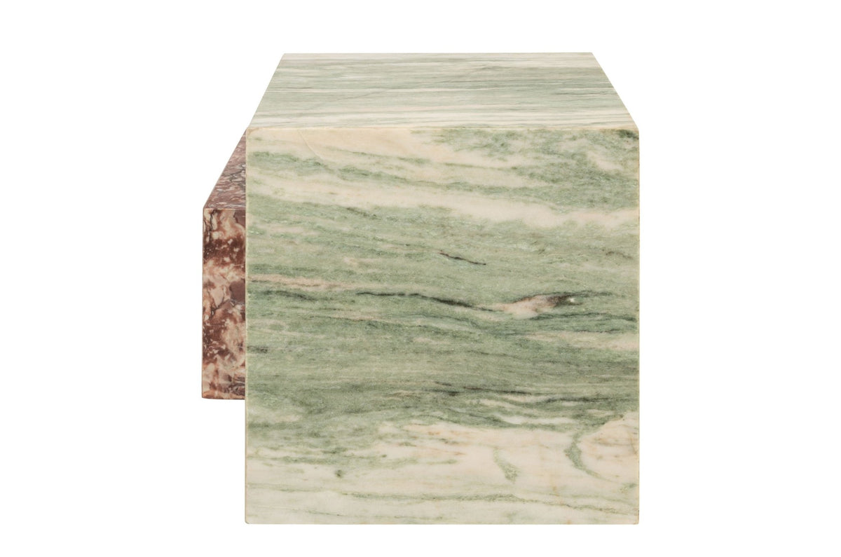 Table d'appoint en marbre vert et rose 45x41cm Blocq - Versmissen - The Cool Republic