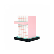 Table d'appoint en mdf et bois 42,3x42x54,6cm Superside red grid - Seletti - The Cool Republic