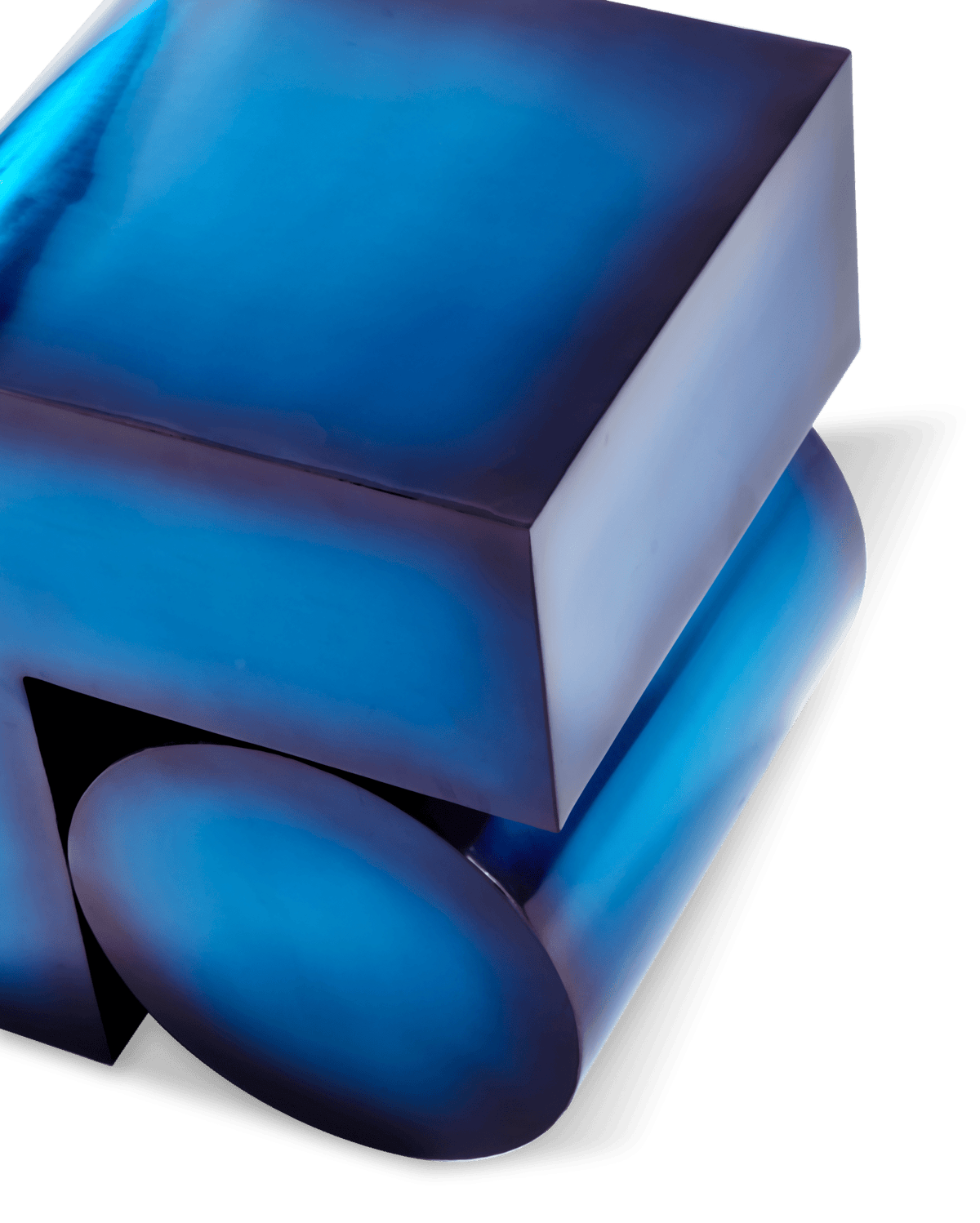 Table d'appoint en métal reyclé bleu 45cm Kombo - Pols Potten - The Cool Republic