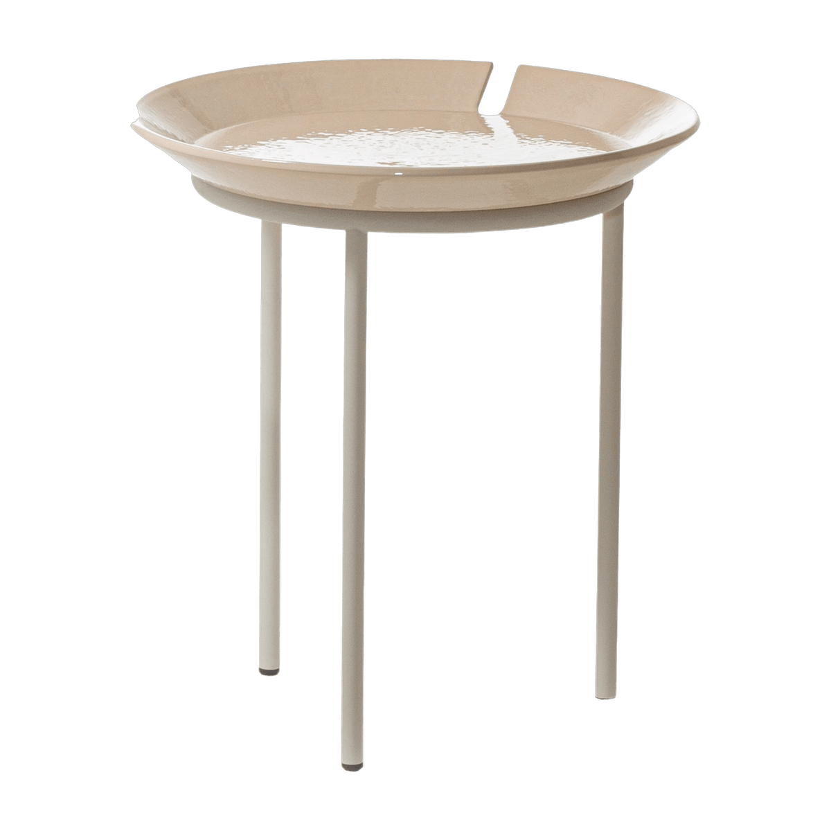Table d'appoint en millgres et acier crème Brise 53 - Gervasoni - The Cool Republic