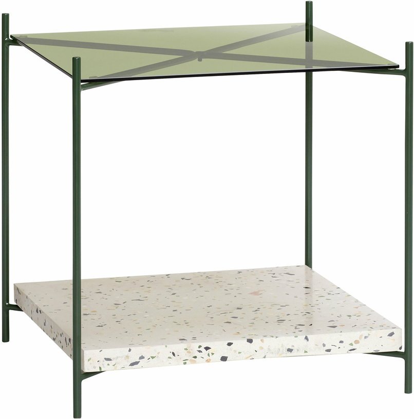 Table d'appoint en terrazzo et verre vert Niche - Hübsch - The Cool Republic