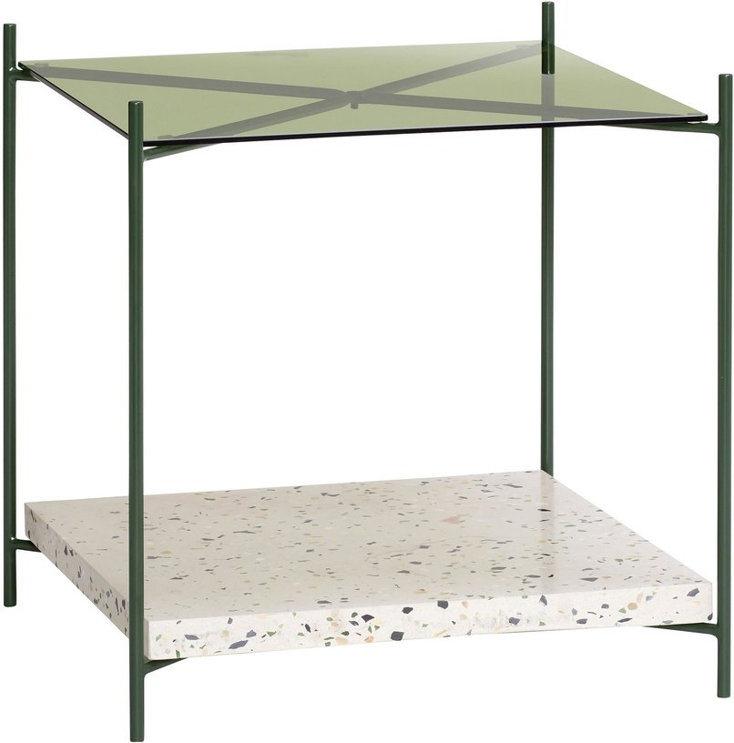 Table d'appoint en terrazzo et verre vert Niche - Hübsch - The Cool Republic