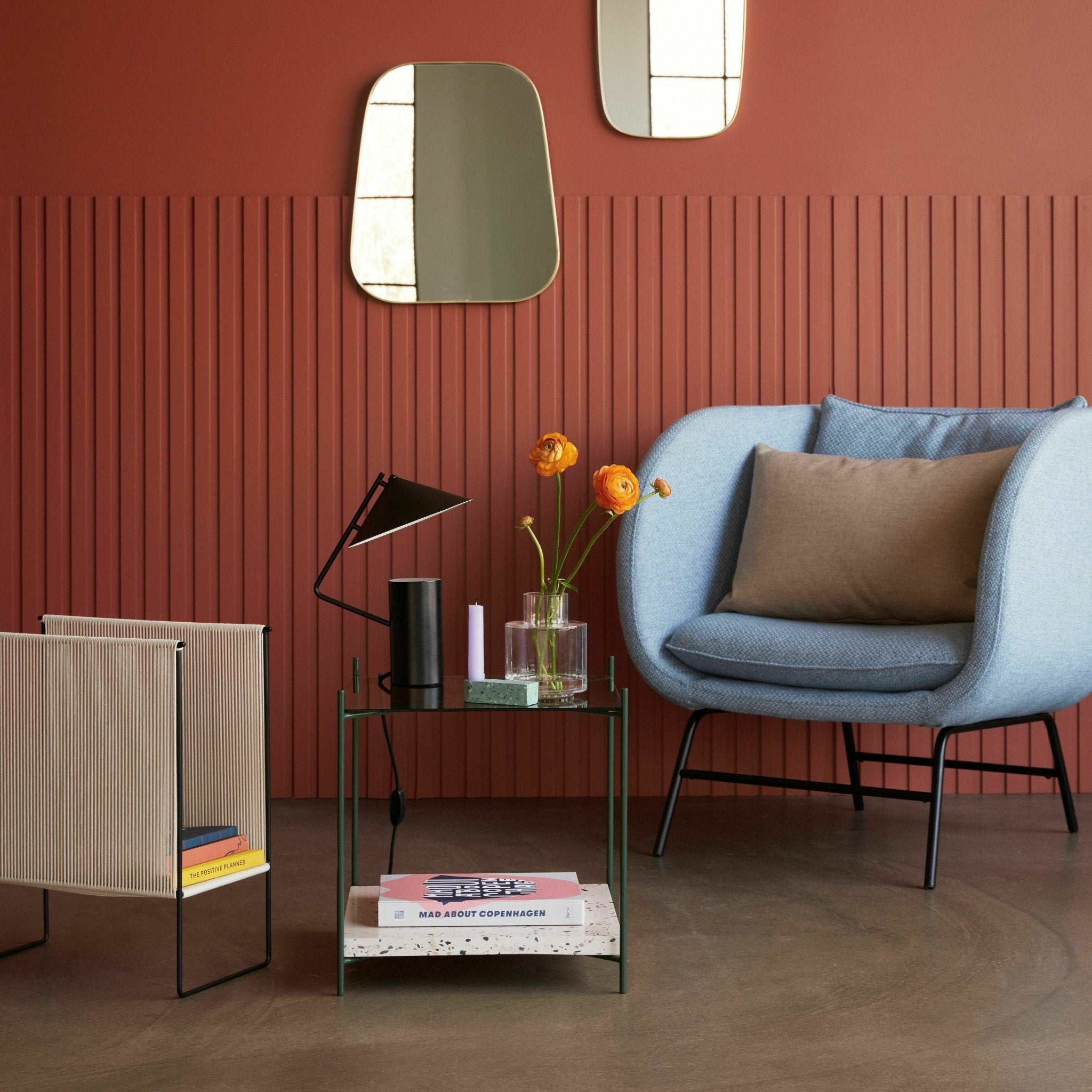 Table d'appoint en terrazzo et verre vert Niche - Hübsch - The Cool Republic