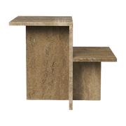 Table d'appoint en travertin beige 50 x 40 cm Distinct - Ferm Living - The Cool Republic