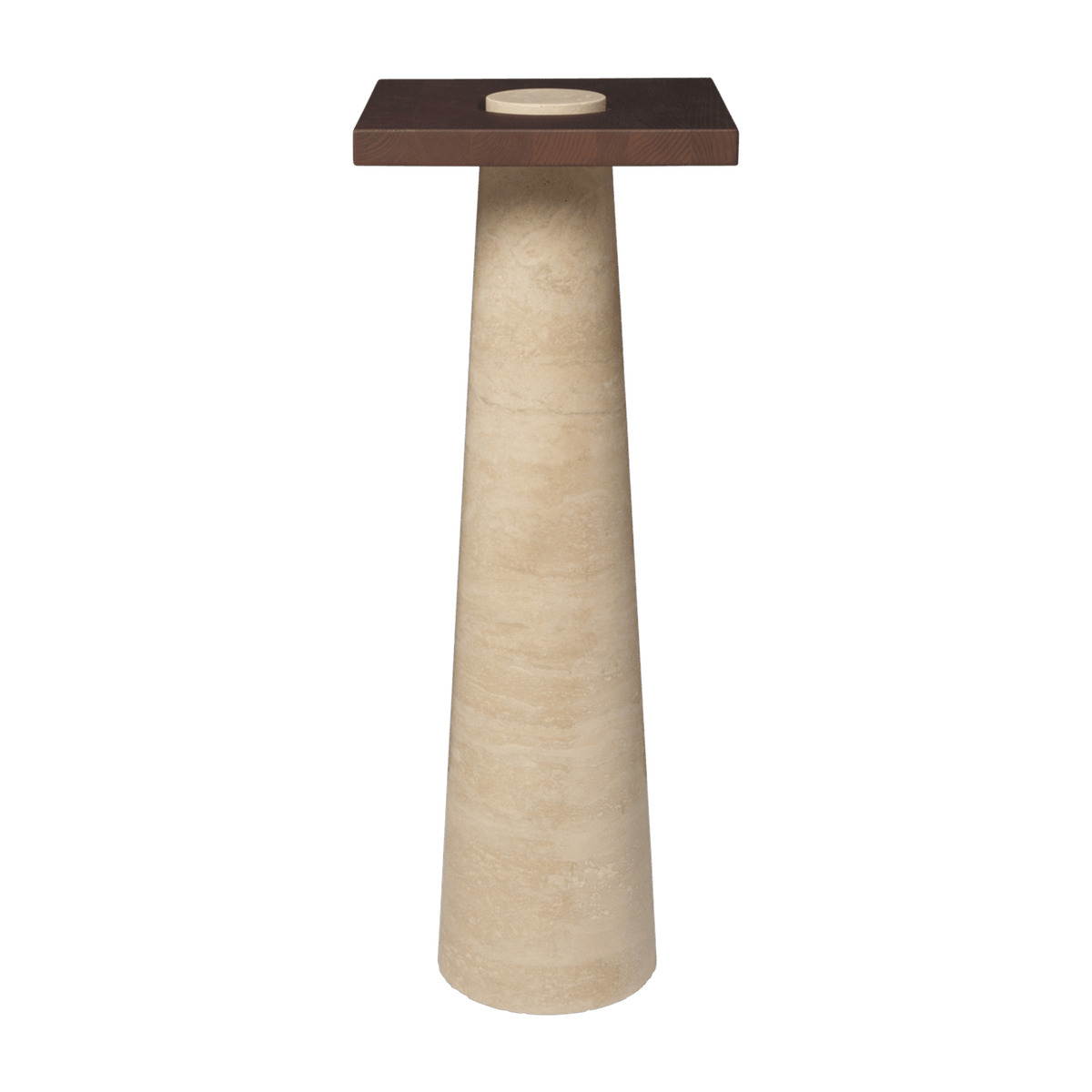 Table d'appoint en travertin et frêne carbonisé 30x80cm Grova - Ferm living - The Cool Republic