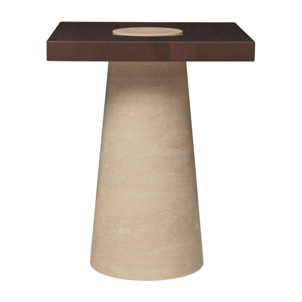 Table d'appoint en travertin et frêne carbonisé 40x50cm Grova - Ferm living - The Cool Republic