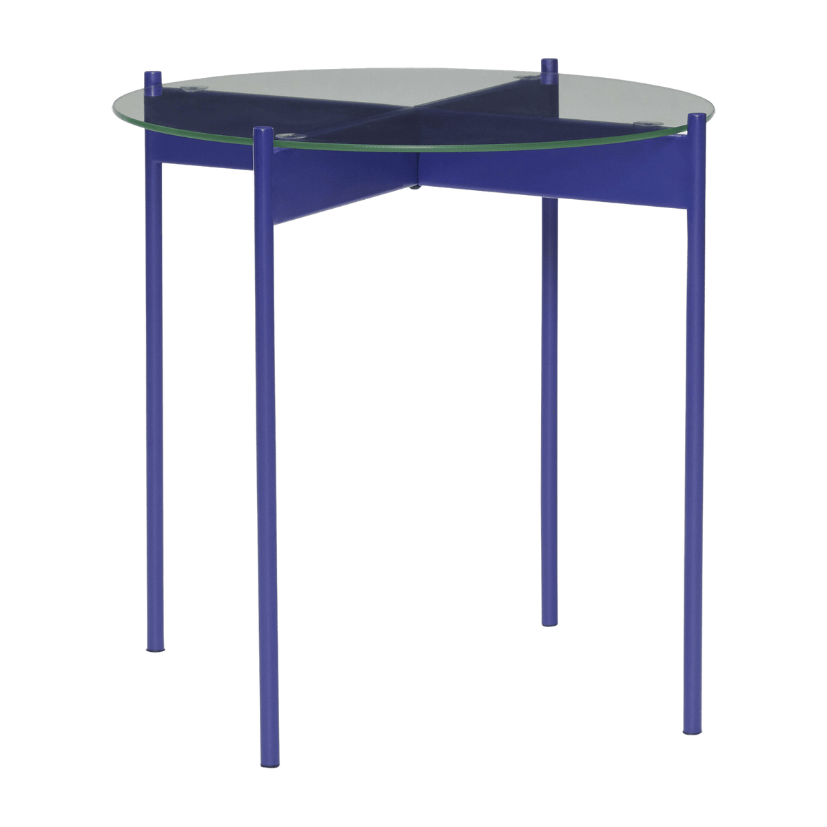 Blue Glass Side Table Beam - Hübsch - The Cool Republic