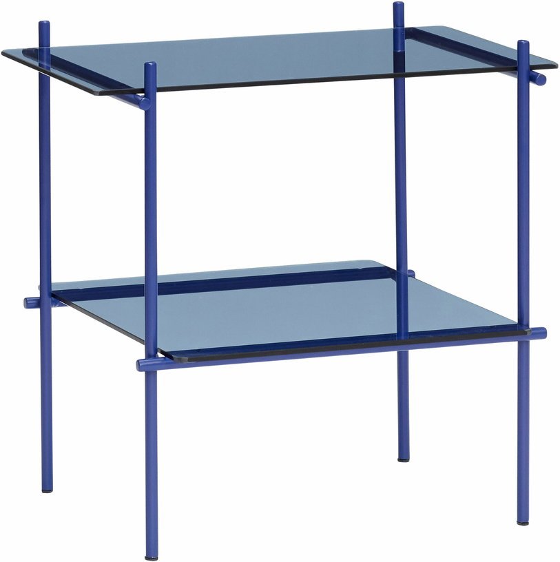 Table d'appoint en verre et fer bleu Niche Square - Hübsch - The Cool Republic
