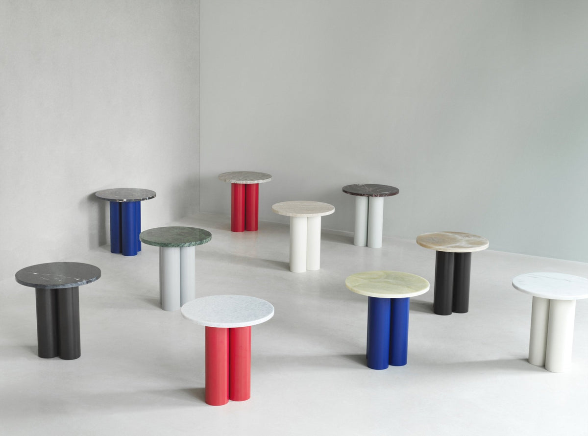 Dit - grey side table with white carrara top 40 x 40 cm Normann Copenhagen - The Cool Republic