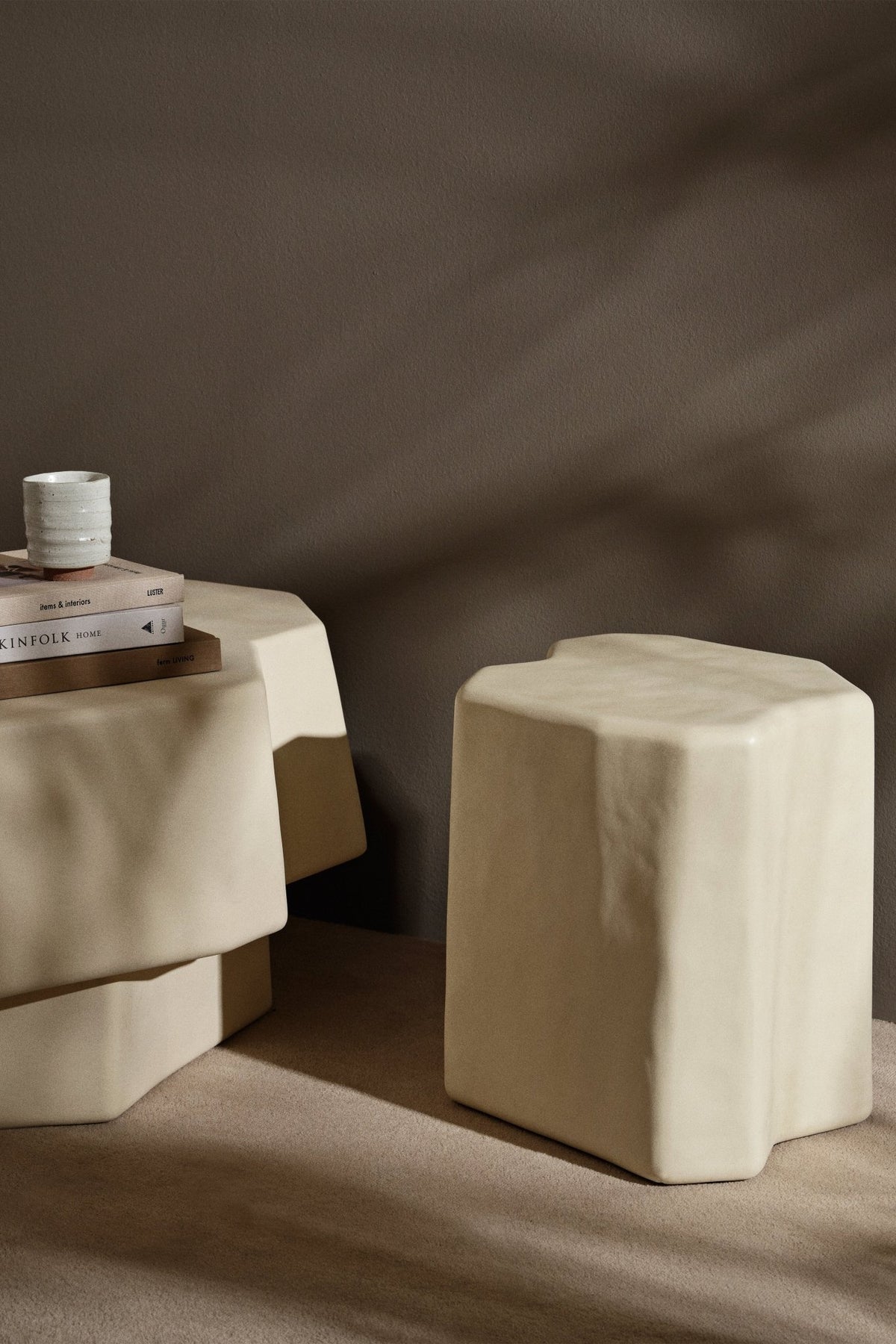 Ivory side table in concrete and fiberglass Staffa - Ferm Living - The Cool Republic
