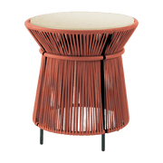 Table d'appoint marron plateau en marbre crème Caribe chic - Ames - The Cool Republic