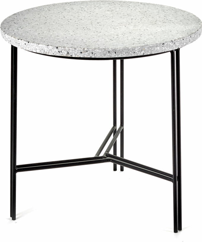 Table d'appoint noire et grise en terrazzo et métal 40 x 40 cm A. Sciortino - Serax - The Cool Republic