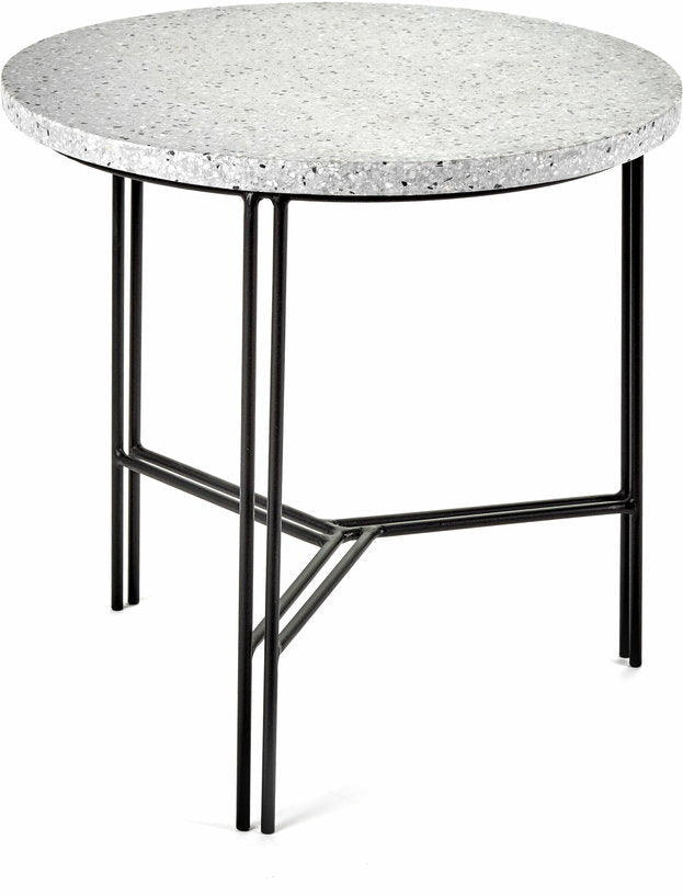 Table d'appoint noire et grise en terrazzo et métal 40 x 40 cm A. Sciortino - Serax - The Cool Republic
