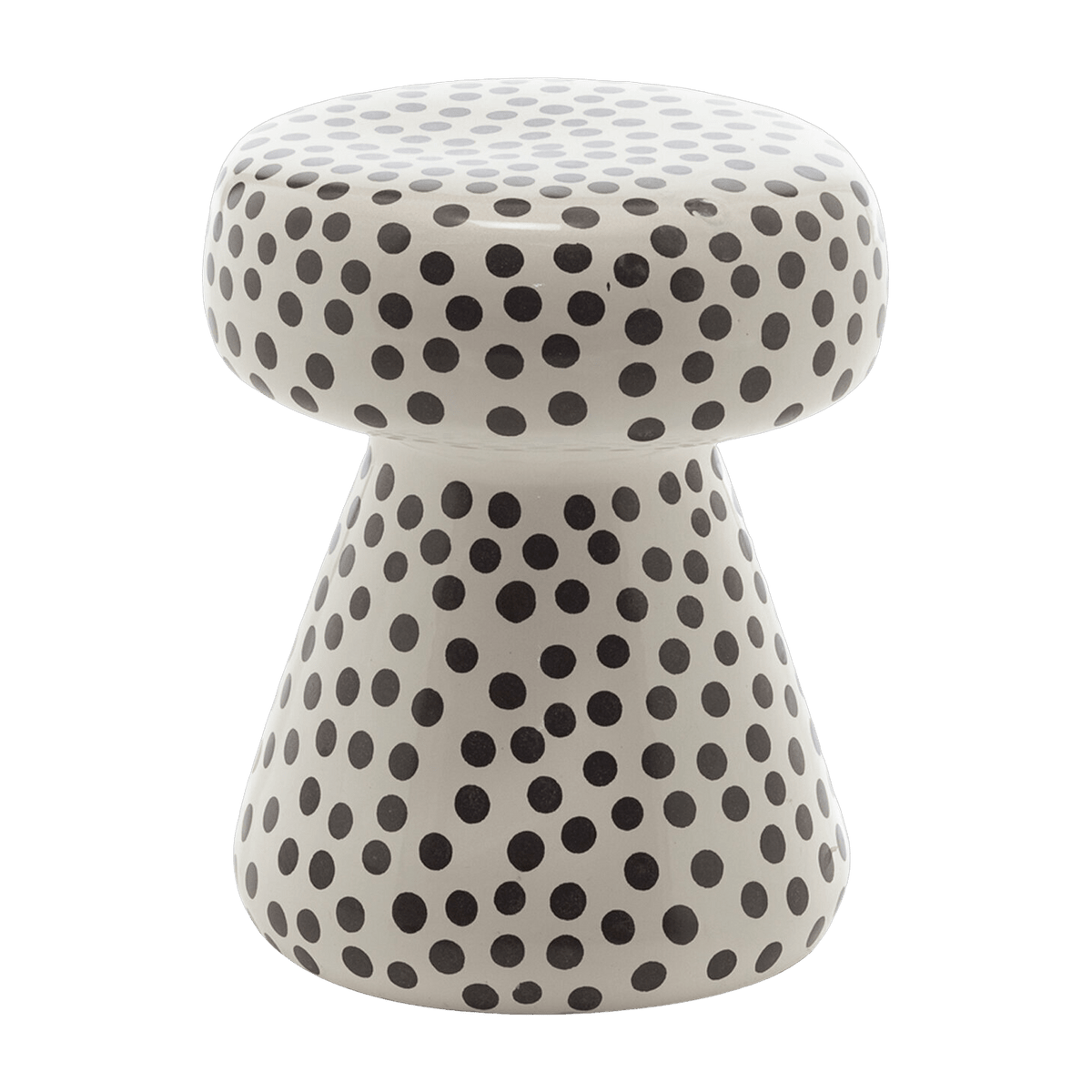 Table d'appoint ou pouf en céramique à pois noirs InOut 44 - Gervasoni - The Cool Republic