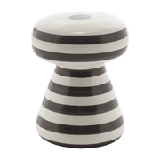 Table d'appoint ou pouf en céramique à rayures noires InOut 44 - Gervasoni - The Cool Republic