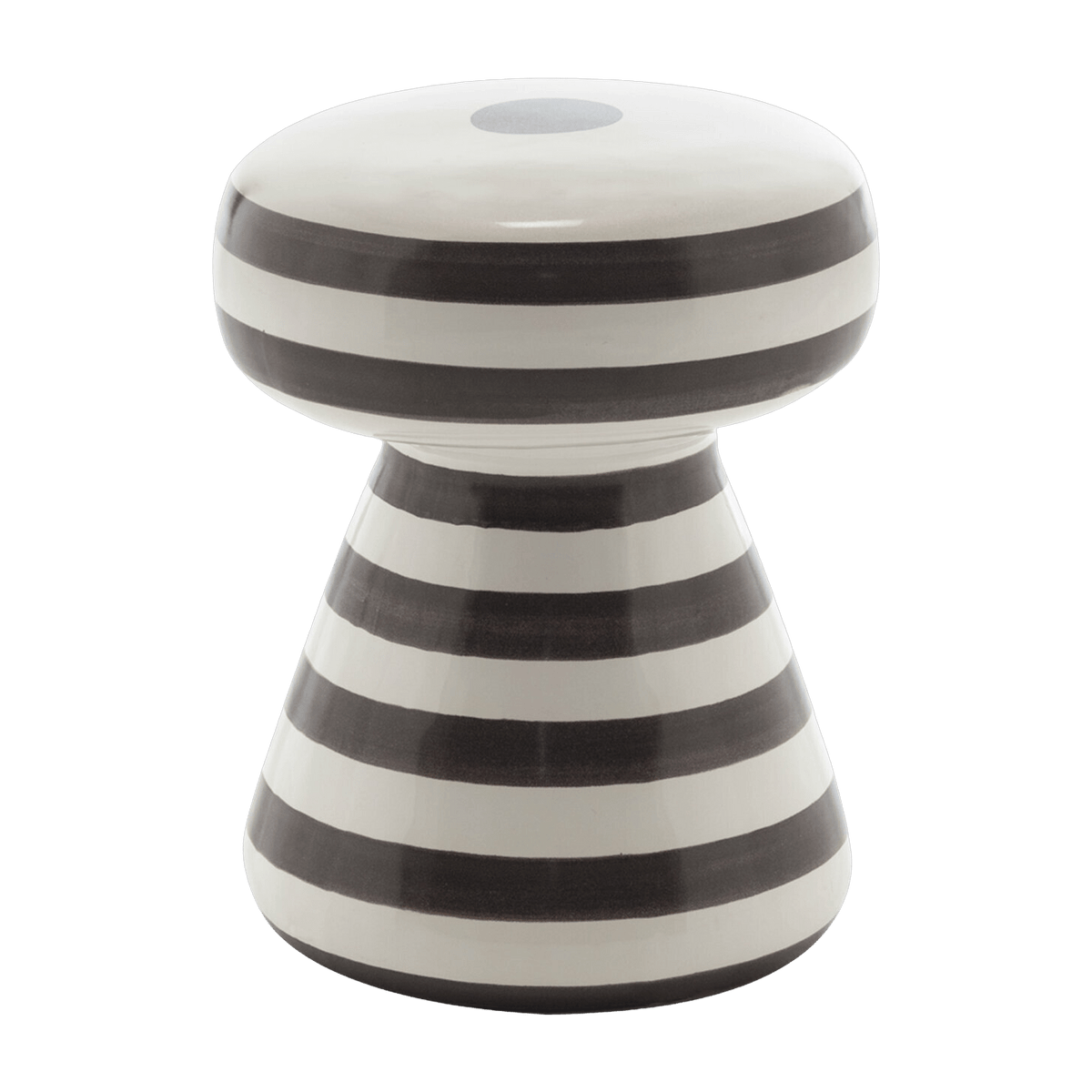 Table d'appoint ou pouf en céramique à rayures noires InOut 44 - Gervasoni - The Cool Republic