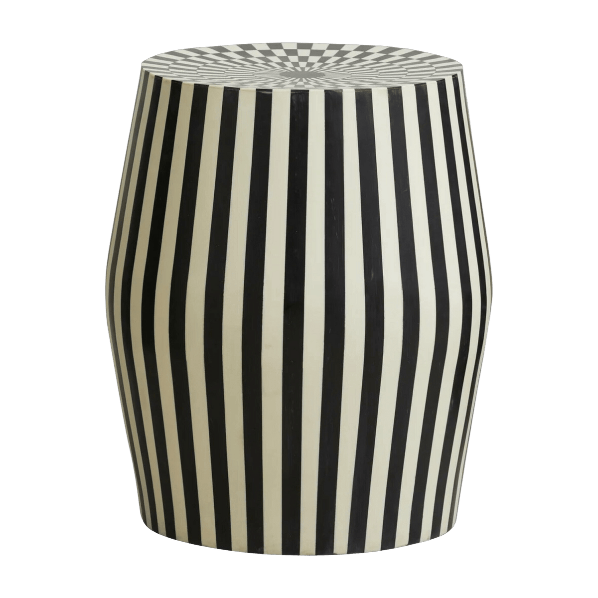 Table d'appoint ou tabouret à rayures blanc et noir Taura - Nordal - The Cool Republic