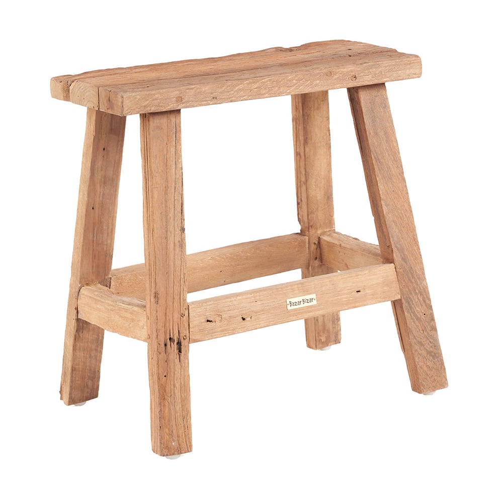 Table d'appoint ou tabouret en teck naturel marron 50x25x50cm Fab Rustic - Bazar Bizar - The Cool Republic