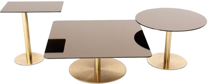 Table d'appoint rectangle en fer plaqué laiton et en verre cuivré Flash - Tom Dixon - The Cool Republic