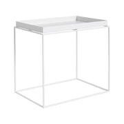 Table d'appoint rectangulaire en métal blanc 40 x 60 x 54 cm Tray - HAY - The Cool Republic