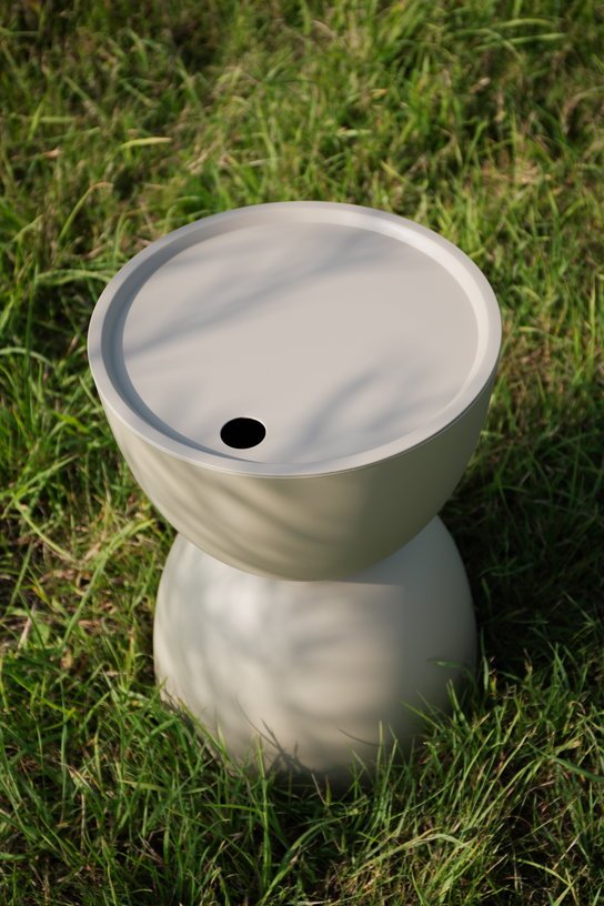 Table d'appoint ronde beige 34x45cm Nora - The Cool Republic - The Cool Republic